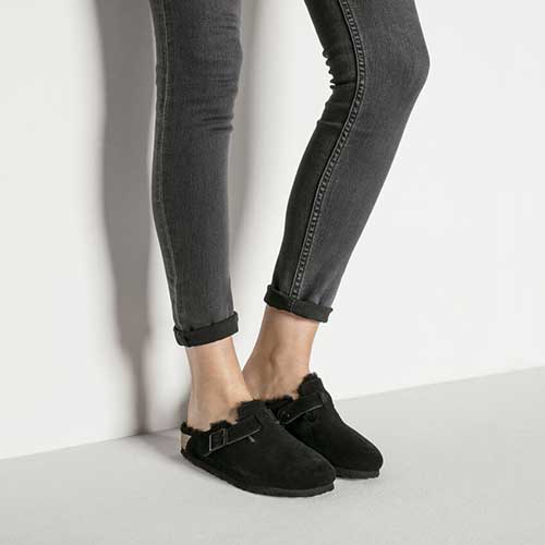 Boston Shearling Black Suede Leather- Regular/Wide - Image 9