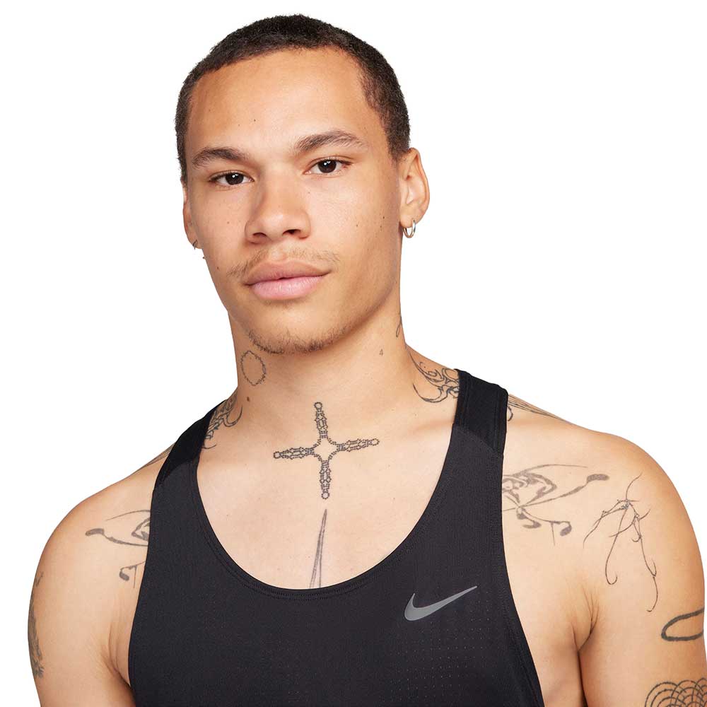Men's Nike Dri-FIT Fast Singlet - Black - Image 4