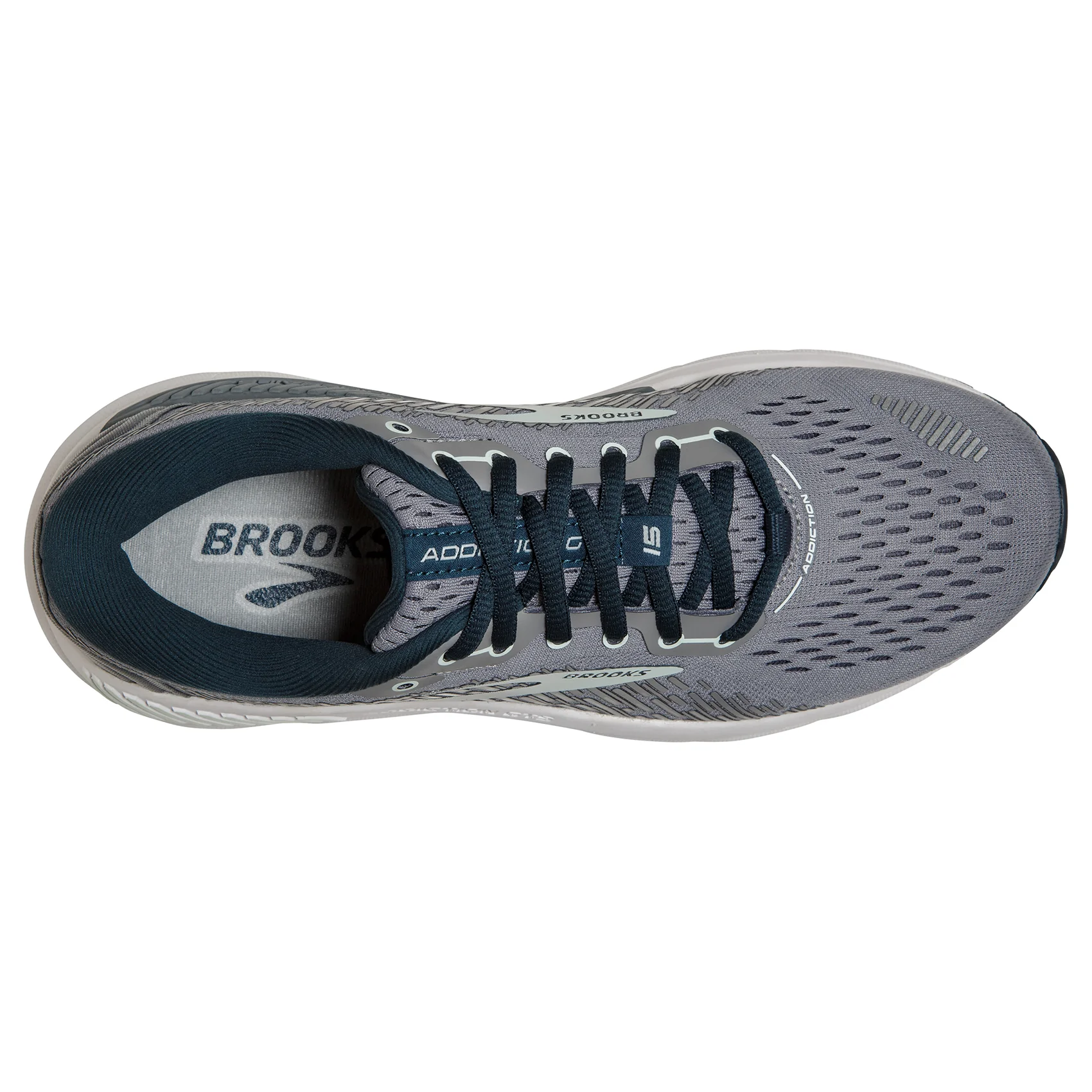 Women's Addiction GTS 15 Running Shoe - Grey/Navy/Aqua - Wide (D) - Image 5