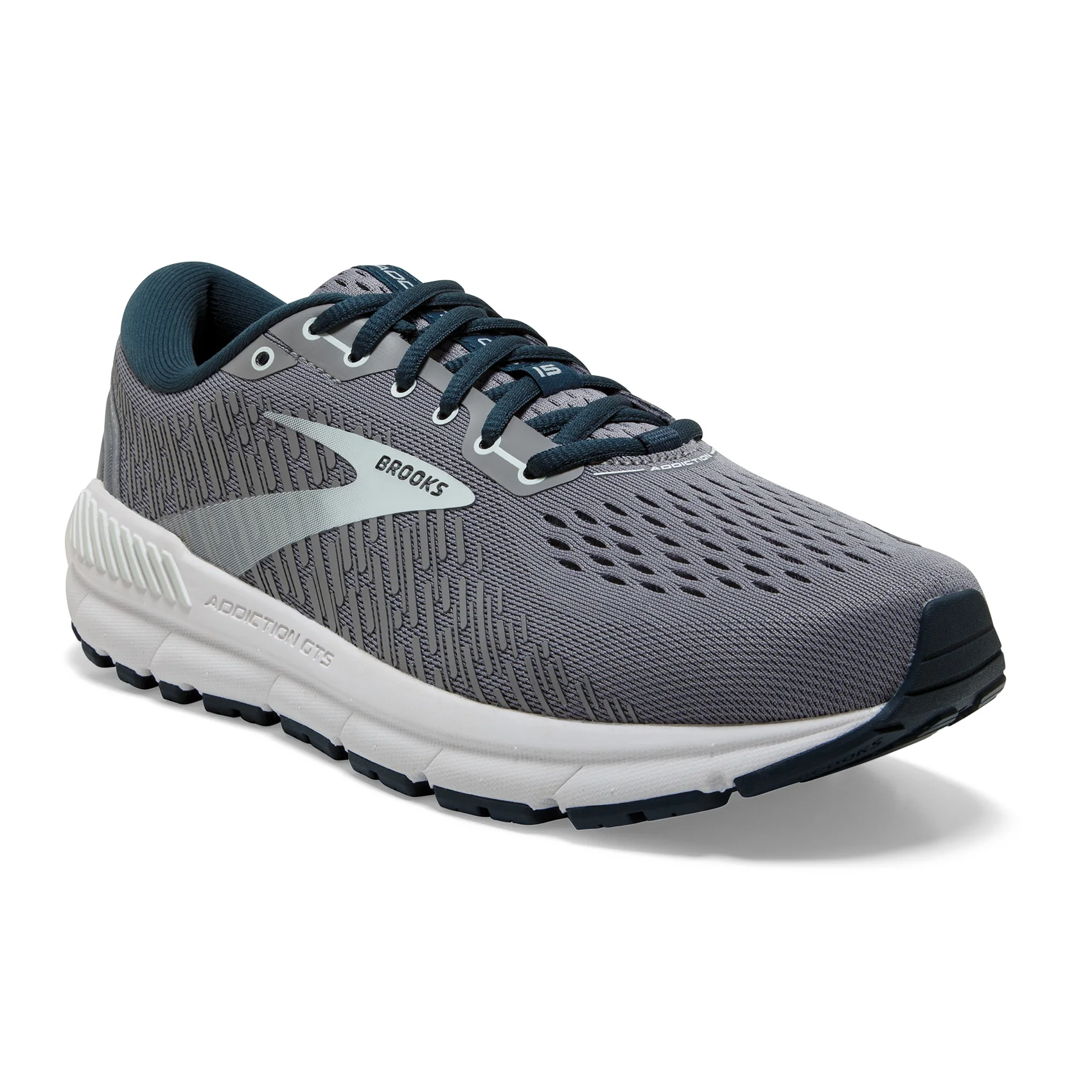 Women's Addiction GTS 15 Running Shoe - Grey/Navy/Aqua - Regular (B) - Image 3